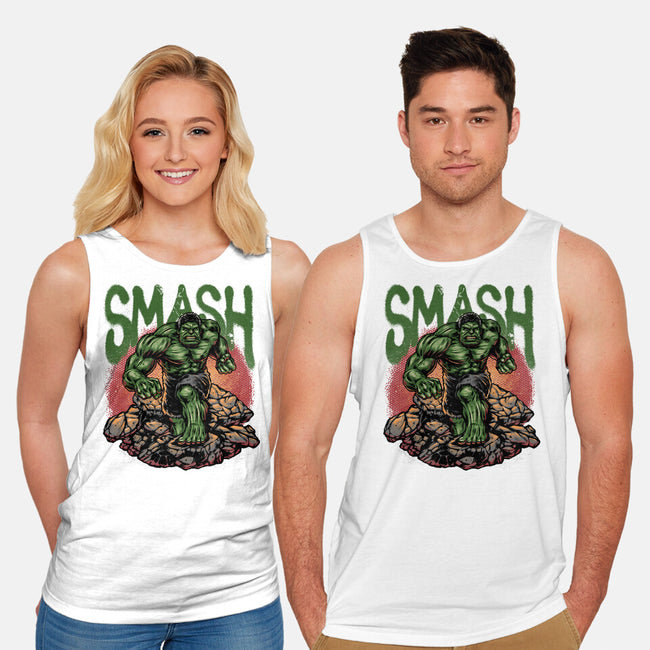 Green Smash-Unisex-Basic-Tank-glitchygorilla
