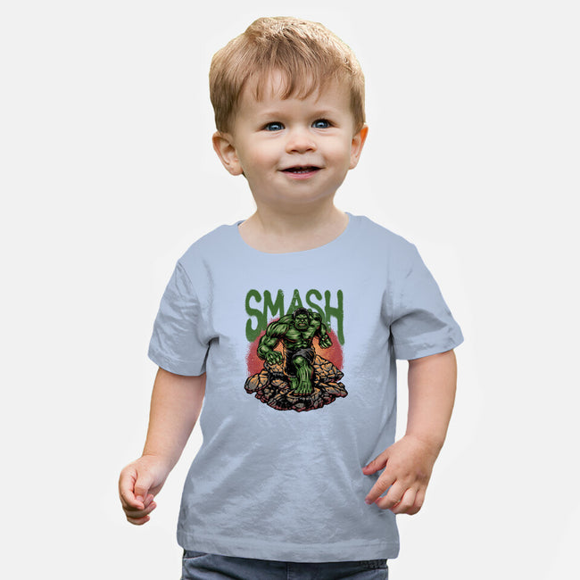 Green Smash-Baby-Basic-Tee-glitchygorilla