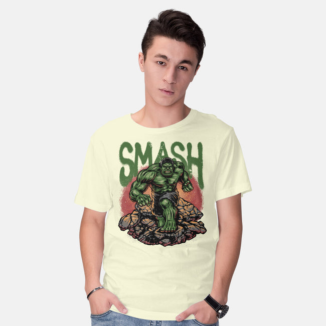 Green Smash-Mens-Basic-Tee-glitchygorilla