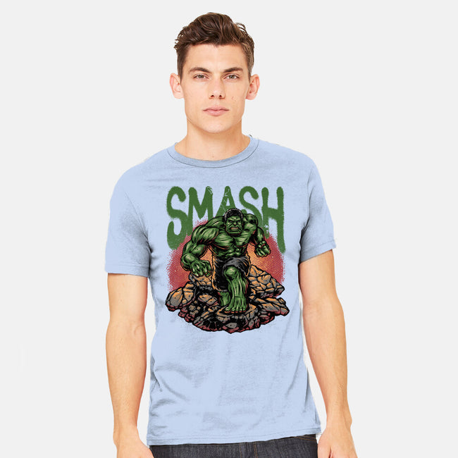 Green Smash-Mens-Heavyweight-Tee-glitchygorilla