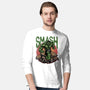 Green Smash-Mens-Long Sleeved-Tee-glitchygorilla