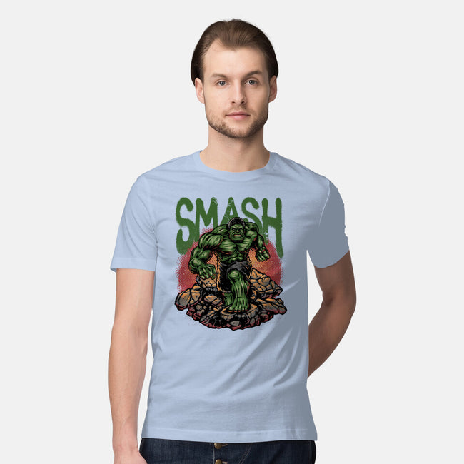Green Smash-Mens-Premium-Tee-glitchygorilla