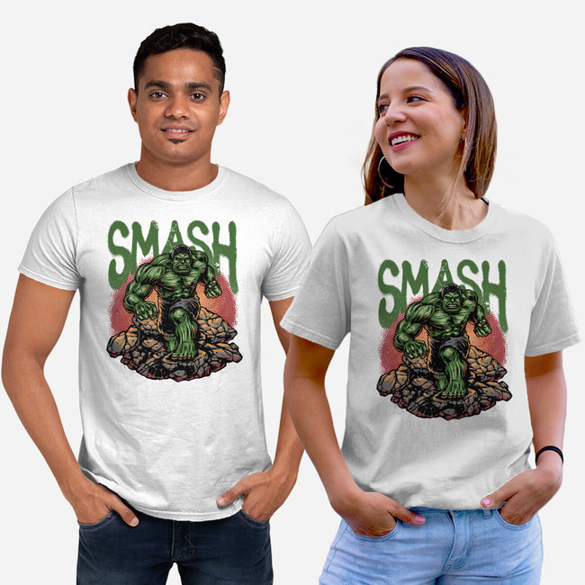 Green Smash-Unisex-Basic-Tee-glitchygorilla