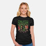 Green Smash-Womens-Fitted-Tee-glitchygorilla