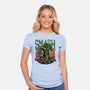 Green Smash-Womens-Fitted-Tee-glitchygorilla