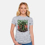 Green Smash-Womens-Fitted-Tee-glitchygorilla