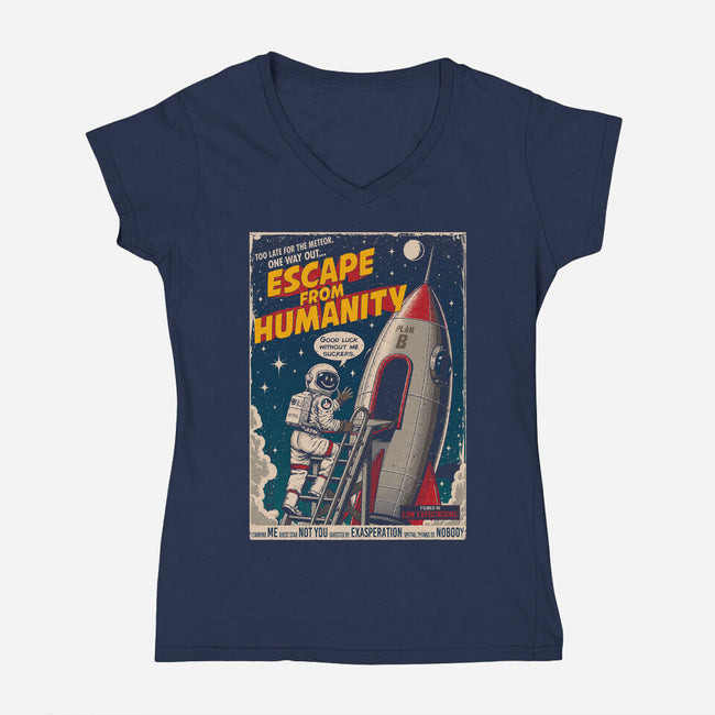 Escape From Humanity-Womens-V-Neck-Tee-Tronyx79