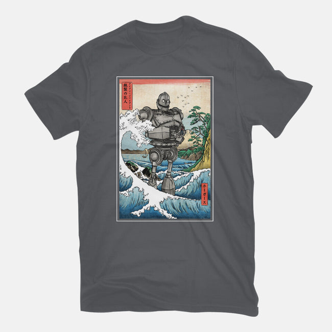 Hogarth And The Iron Giant In Japan-Mens-Basic-Tee-DrMonekers