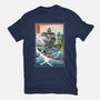 Hogarth And The Iron Giant In Japan-Womens-Basic-Tee-DrMonekers