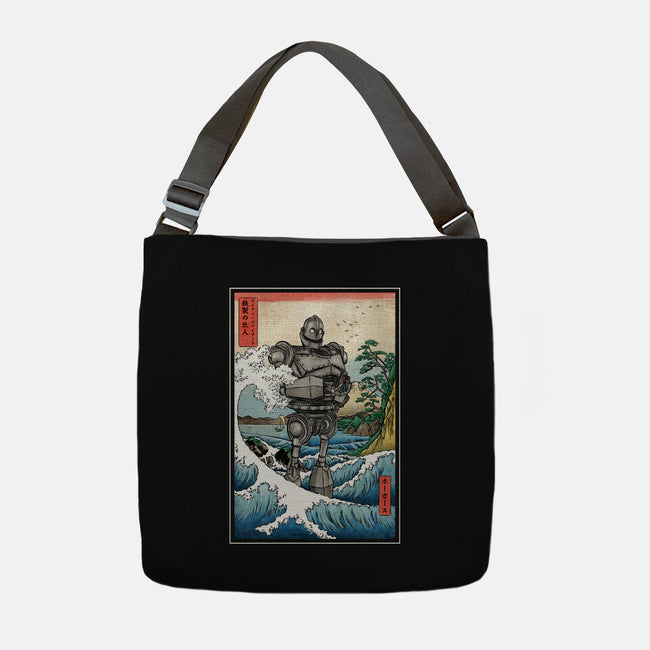 Hogarth And The Iron Giant In Japan-None-Adjustable Tote-Bag-DrMonekers