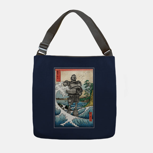 Hogarth And The Iron Giant In Japan-None-Adjustable Tote-Bag-DrMonekers