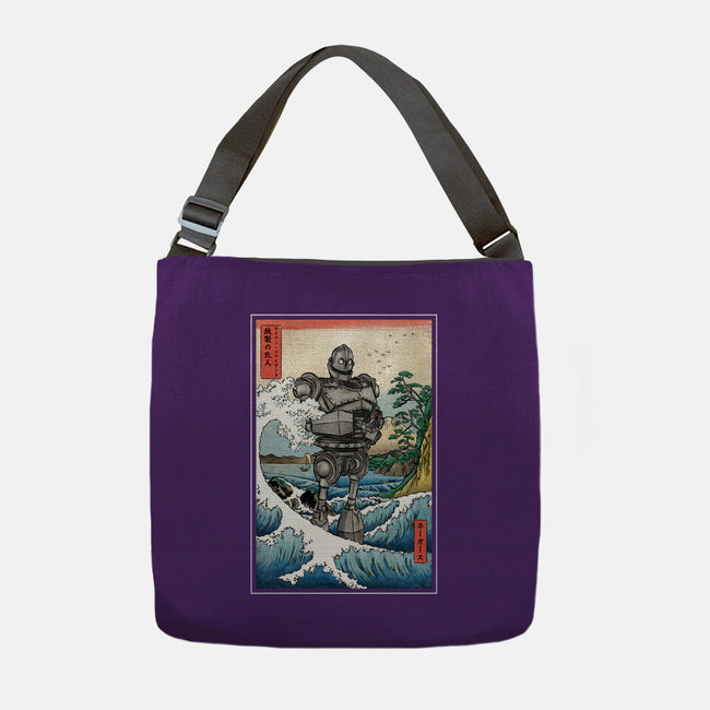 Hogarth And The Iron Giant In Japan-None-Adjustable Tote-Bag-DrMonekers