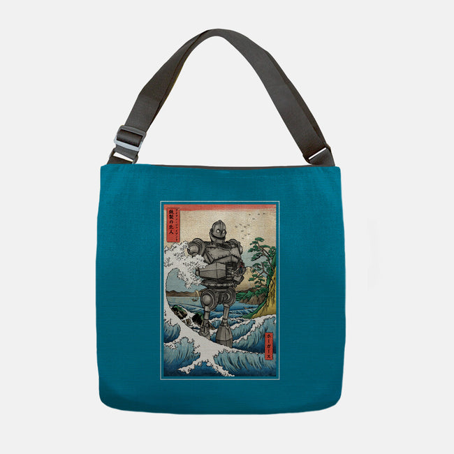 Hogarth And The Iron Giant In Japan-None-Adjustable Tote-Bag-DrMonekers