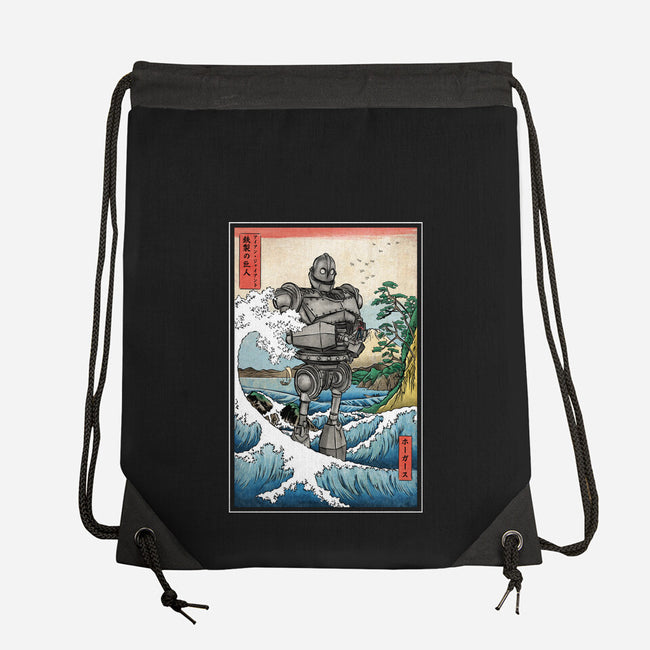 Hogarth And The Iron Giant In Japan-None-Drawstring-Bag-DrMonekers