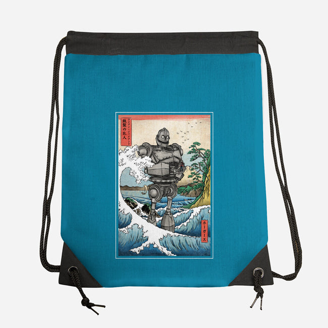 Hogarth And The Iron Giant In Japan-None-Drawstring-Bag-DrMonekers