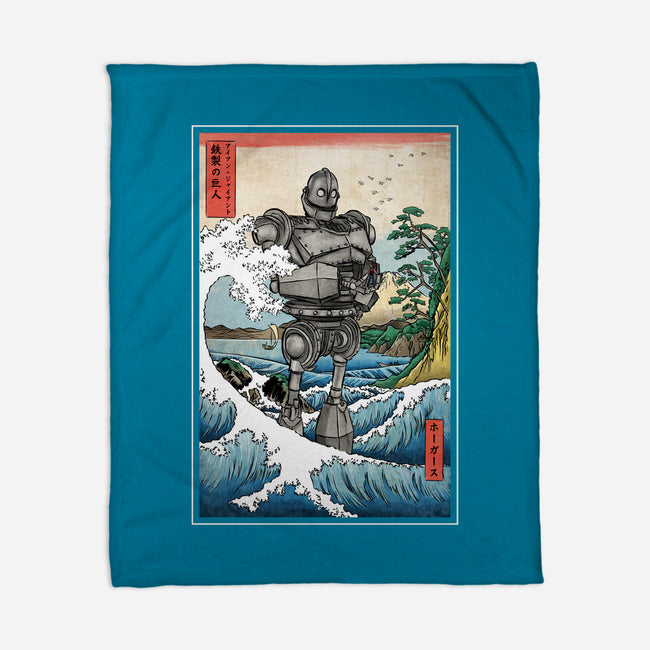 Hogarth And The Iron Giant In Japan-None-Fleece-Blanket-DrMonekers