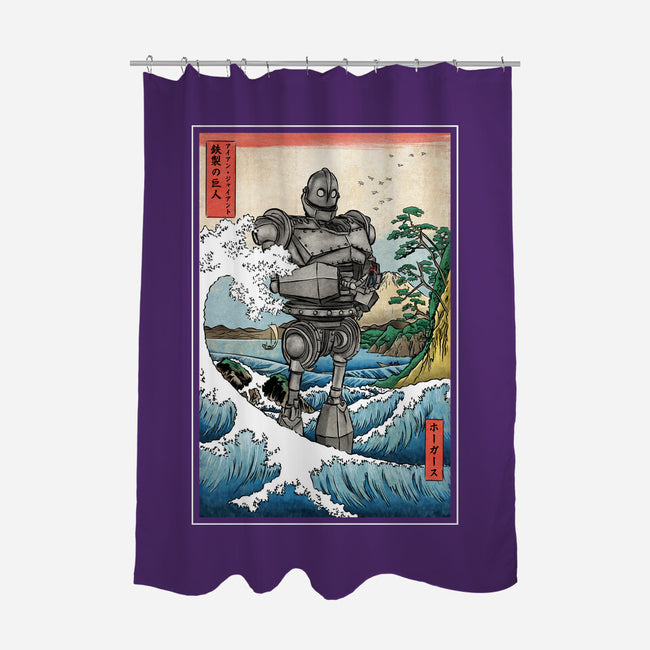 Hogarth And The Iron Giant In Japan-None-Polyester-Shower Curtain-DrMonekers