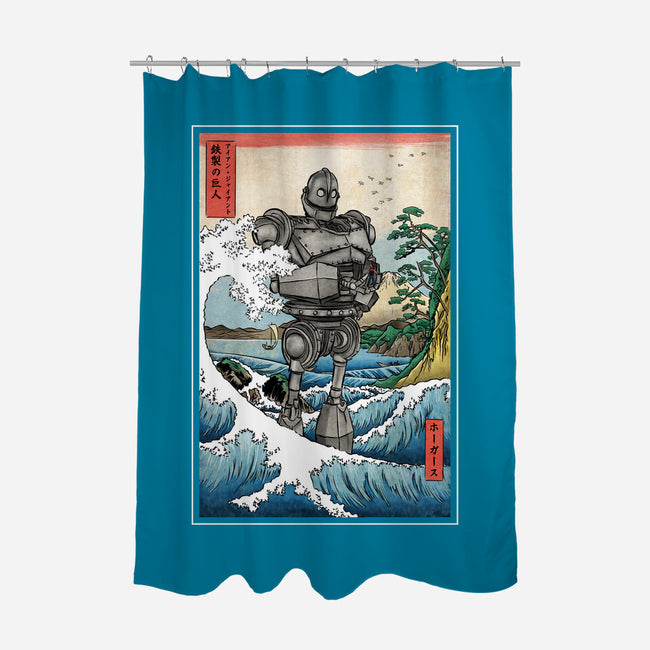 Hogarth And The Iron Giant In Japan-None-Polyester-Shower Curtain-DrMonekers