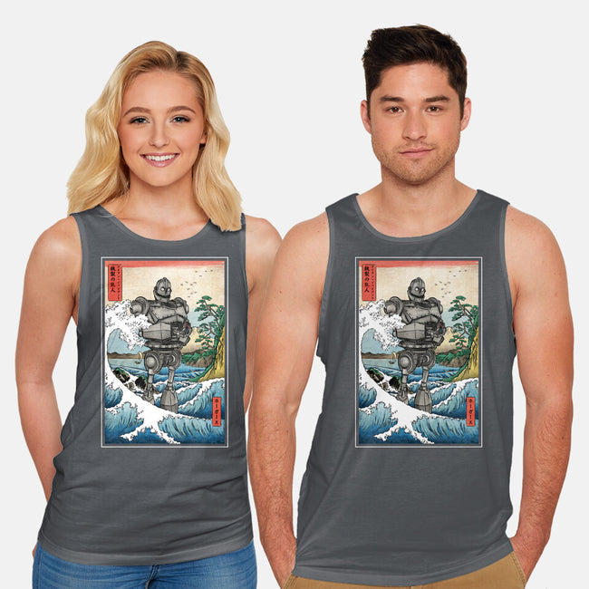 Hogarth And The Iron Giant In Japan-Unisex-Basic-Tank-DrMonekers