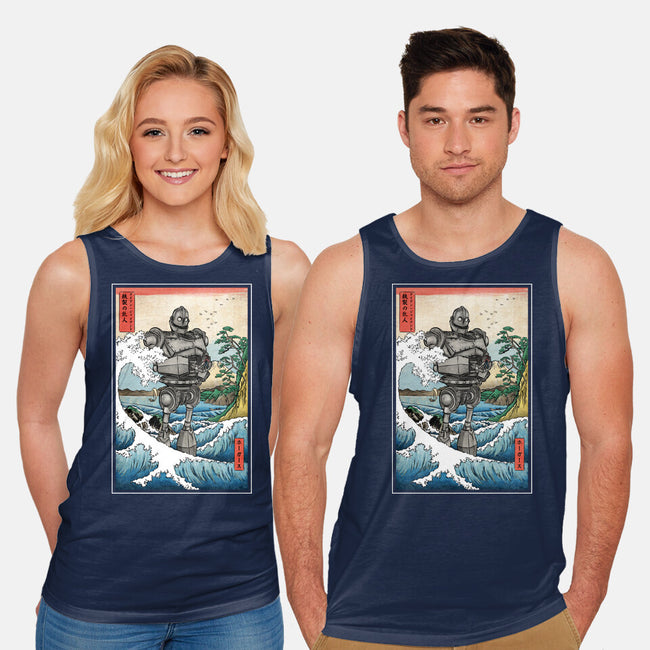 Hogarth And The Iron Giant In Japan-Unisex-Basic-Tank-DrMonekers