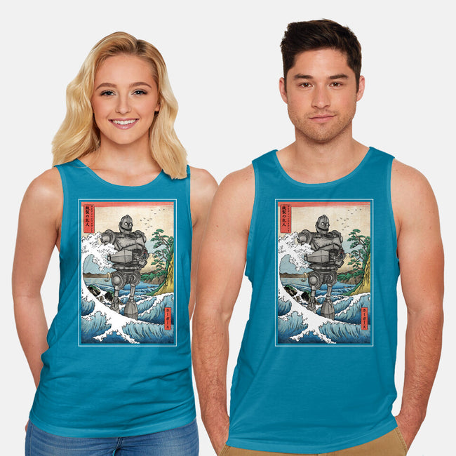 Hogarth And The Iron Giant In Japan-Unisex-Basic-Tank-DrMonekers