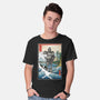 Hogarth And The Iron Giant In Japan-Mens-Basic-Tee-DrMonekers