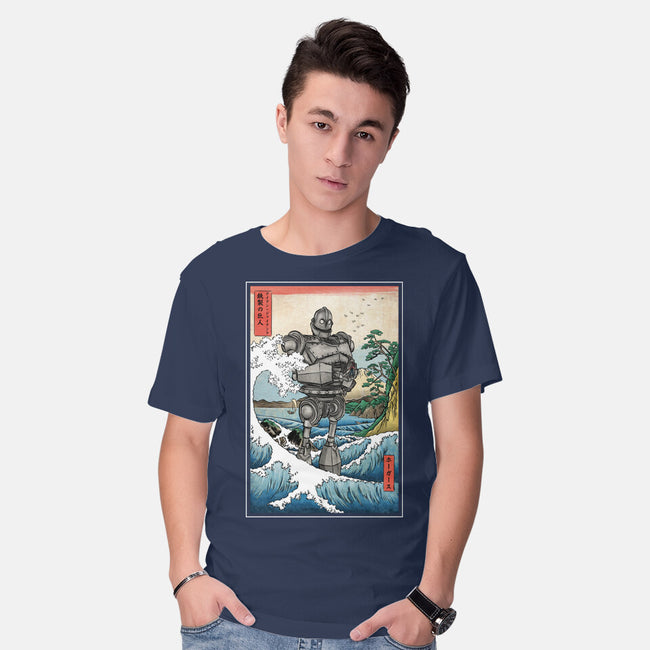 Hogarth And The Iron Giant In Japan-Mens-Basic-Tee-DrMonekers