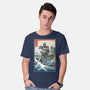 Hogarth And The Iron Giant In Japan-Mens-Basic-Tee-DrMonekers