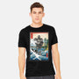 Hogarth And The Iron Giant In Japan-Mens-Heavyweight-Tee-DrMonekers