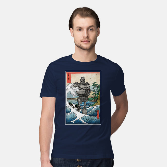 Hogarth And The Iron Giant In Japan-Mens-Premium-Tee-DrMonekers