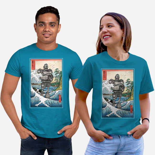 Hogarth And The Iron Giant In Japan-Unisex-Basic-Tee-DrMonekers