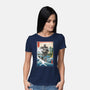 Hogarth And The Iron Giant In Japan-Womens-Basic-Tee-DrMonekers