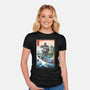 Hogarth And The Iron Giant In Japan-Womens-Fitted-Tee-DrMonekers