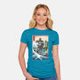 Hogarth And The Iron Giant In Japan-Womens-Fitted-Tee-DrMonekers