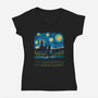 It's Dangerous To Gogh Alone-Womens-V-Neck-Tee-dandingeroz