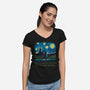 It's Dangerous To Gogh Alone-Womens-V-Neck-Tee-dandingeroz