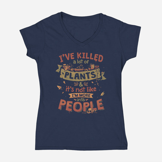 Plant Killer-Womens-V-Neck-Tee-teesgeex