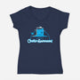 Castle Argh-Womens-V-Neck-Tee-rocketman_art