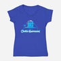 Castle Argh-Womens-V-Neck-Tee-rocketman_art