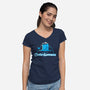 Castle Argh-Womens-V-Neck-Tee-rocketman_art