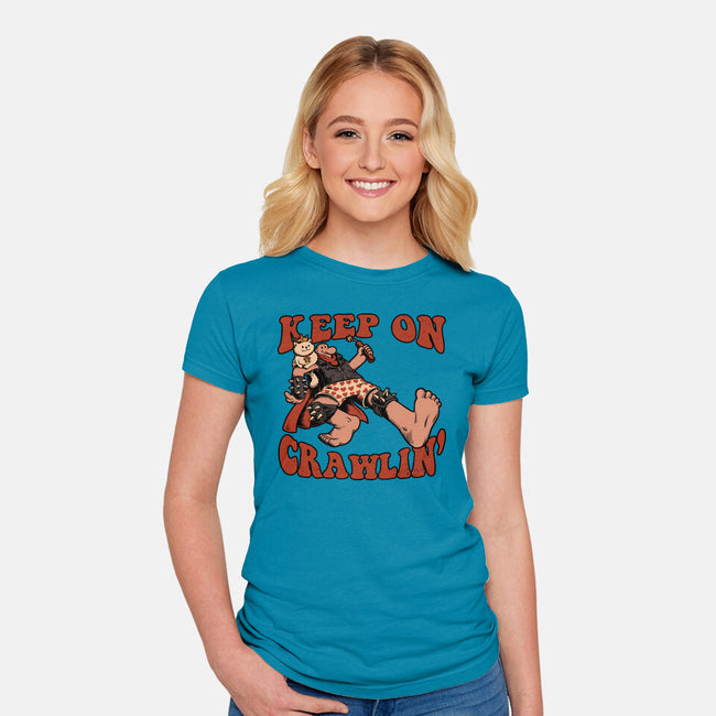 Keep On Crawlin-Womens-Fitted-Tee-Studio Mootant