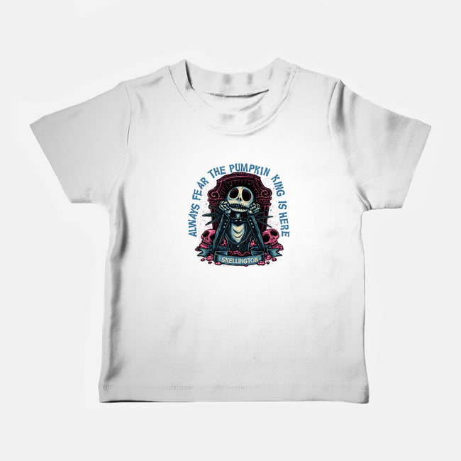 The Pumpkin King Is Here-Baby-Basic-Tee-glitchygorilla