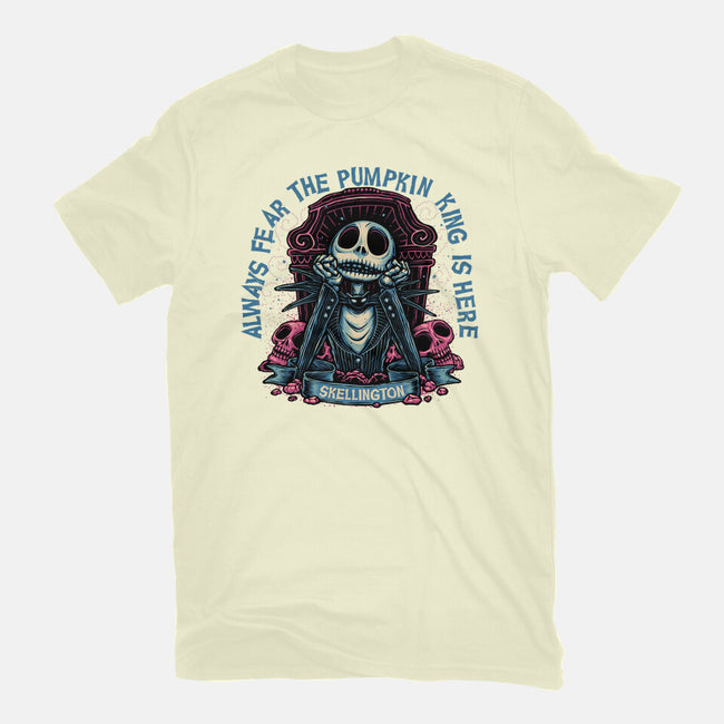 The Pumpkin King Is Here-Mens-Premium-Tee-glitchygorilla