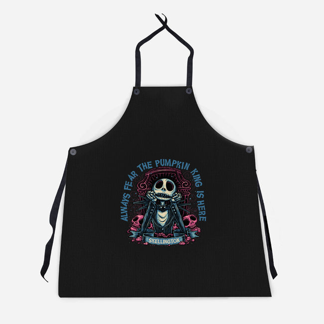 The Pumpkin King Is Here-Unisex-Kitchen-Apron-glitchygorilla