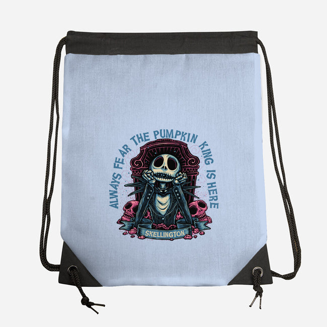 The Pumpkin King Is Here-None-Drawstring-Bag-glitchygorilla