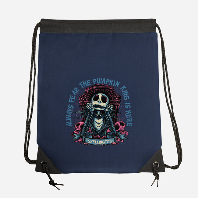The Pumpkin King Is Here-None-Drawstring-Bag-glitchygorilla