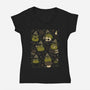 Cute Wizard Frog-Womens-V-Neck-Tee-xMorfina