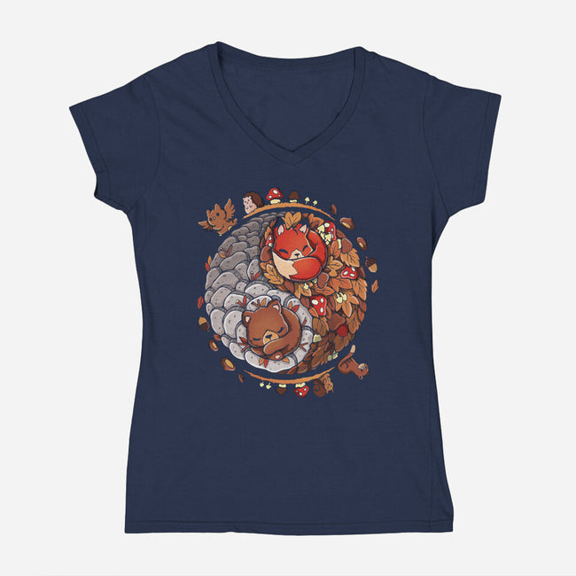 Autumn Season-Womens-V-Neck-Tee-Vallina84