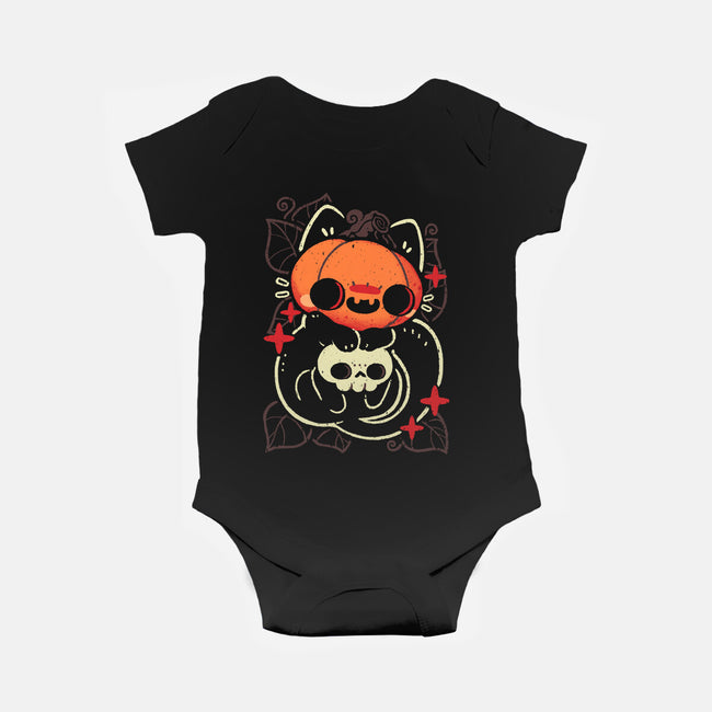 Cute Pumpkin Head Cat-Baby-Basic-Onesie-xMorfina