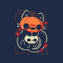 Cute Pumpkin Head Cat-Womens-Fitted-Tee-xMorfina